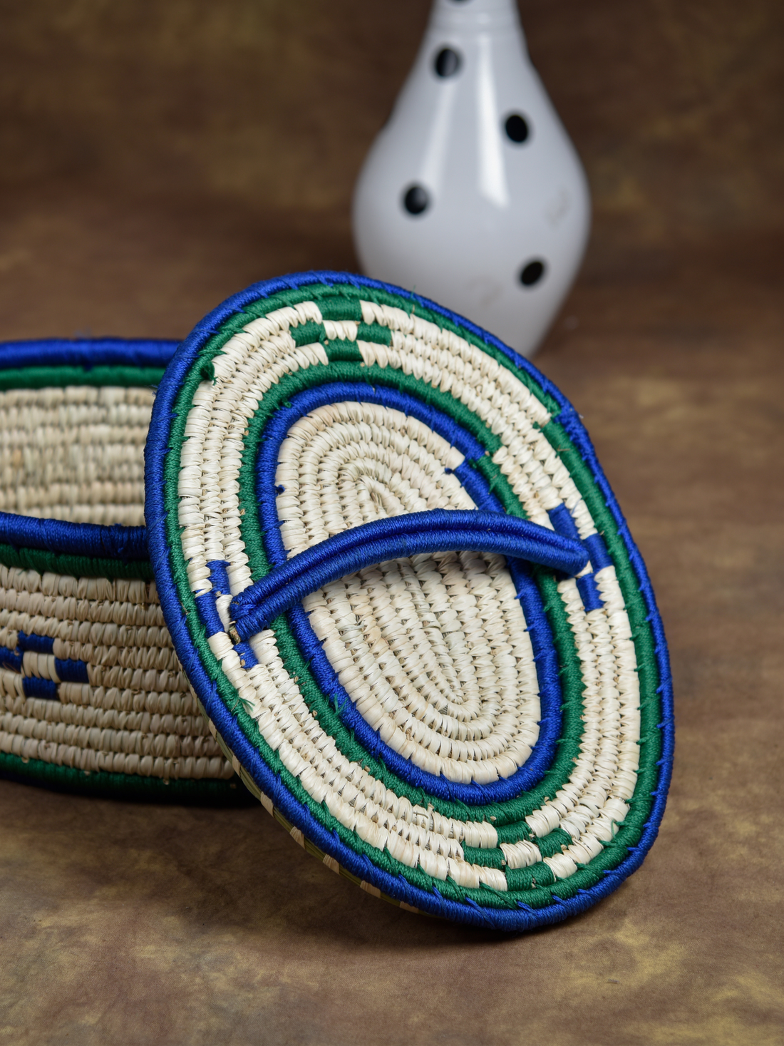 Kraftribe Handmade Kanshi Grass "Peacock" Chapati Box/Storage Box