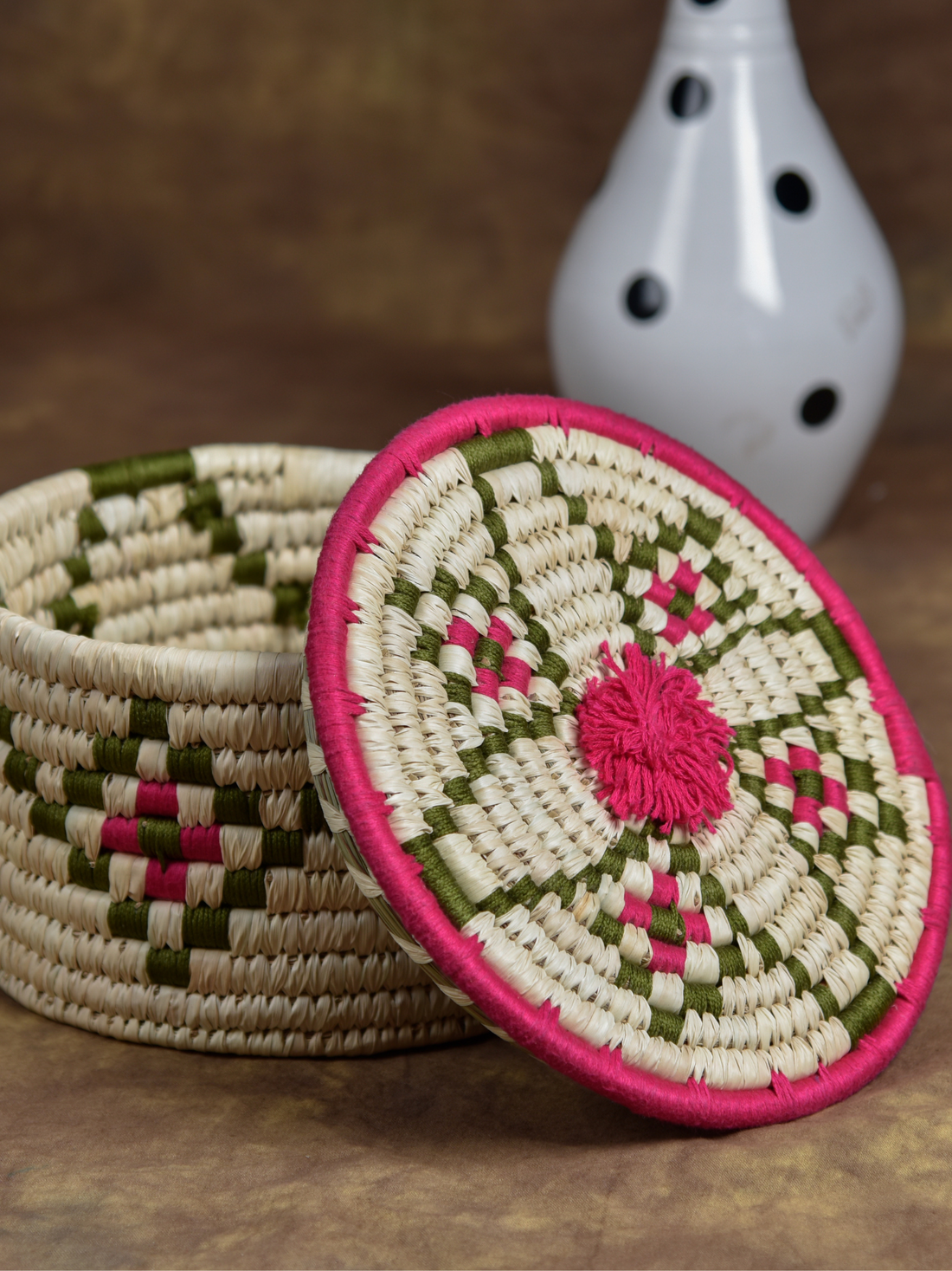 Tribal Woven Grass Storage Box