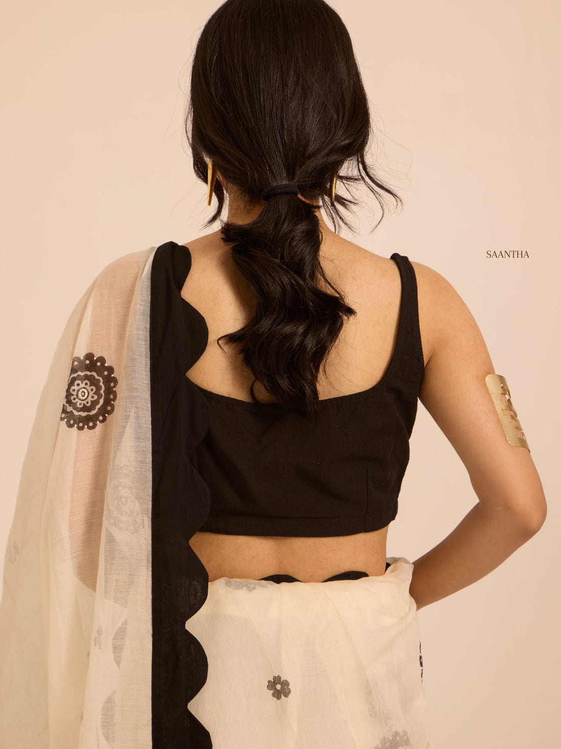 Nocturne Black Linen Blouse