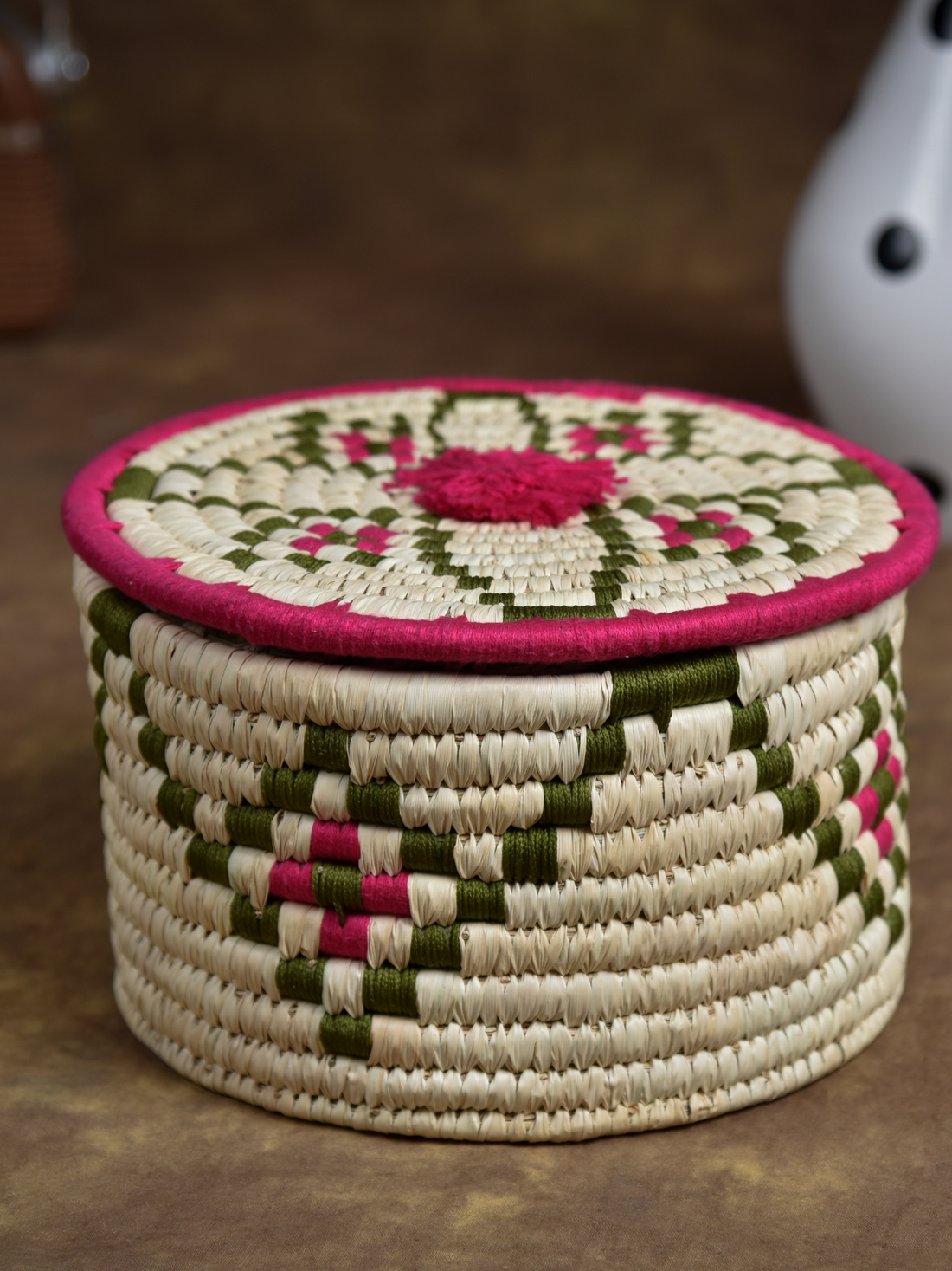 Tribal Woven Grass Storage Box