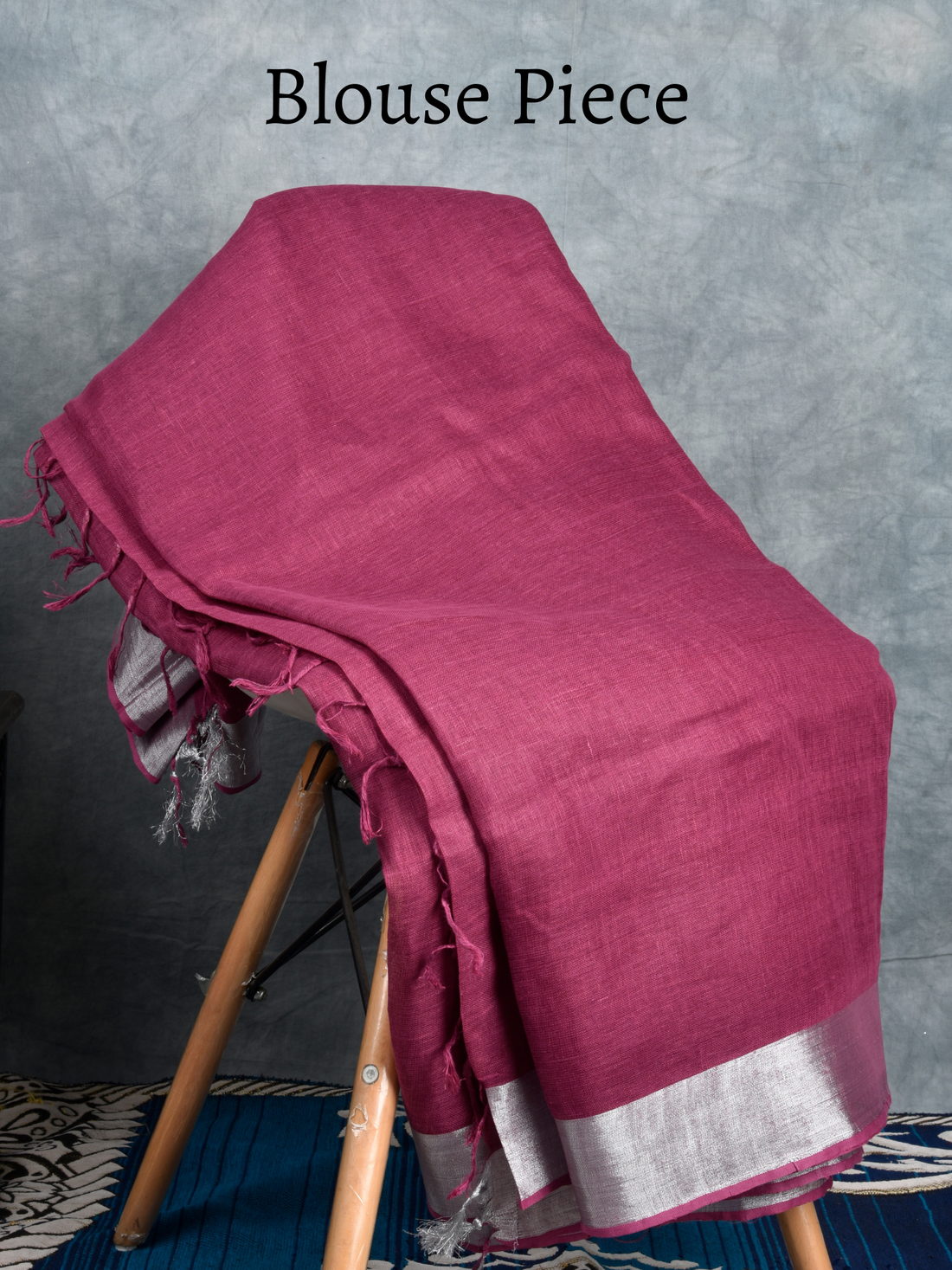 Handloom Rosy Shallot Linen Saree