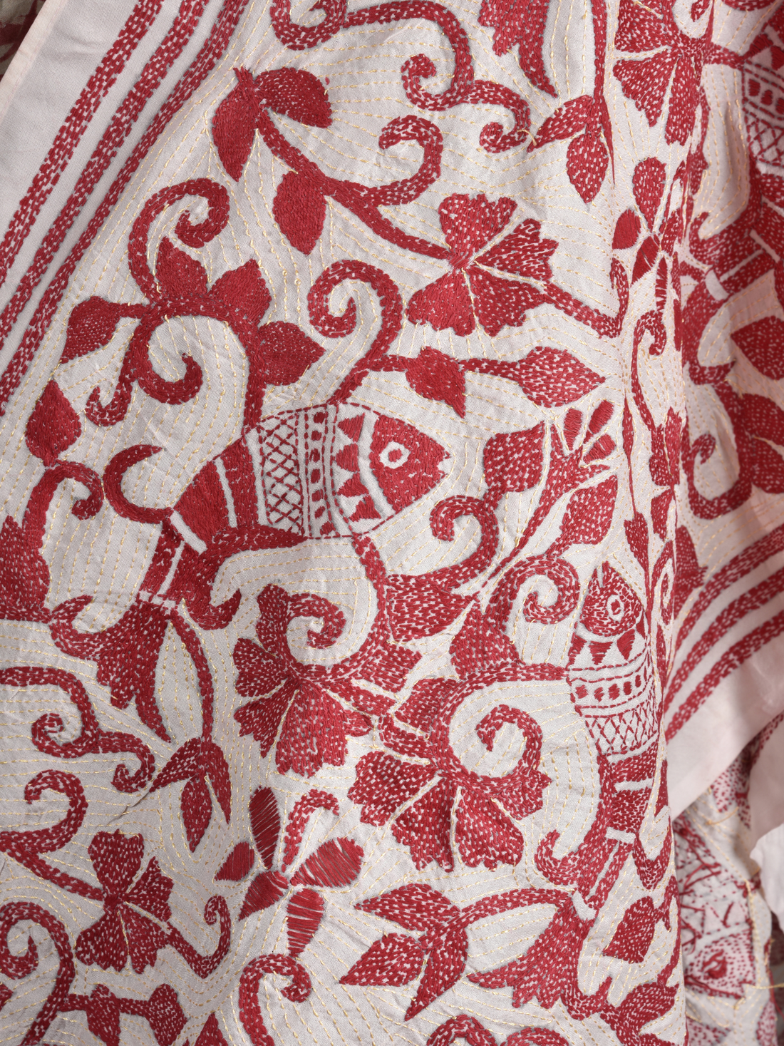 Sacred Piscean Hand Embroidered Stole Dupatta