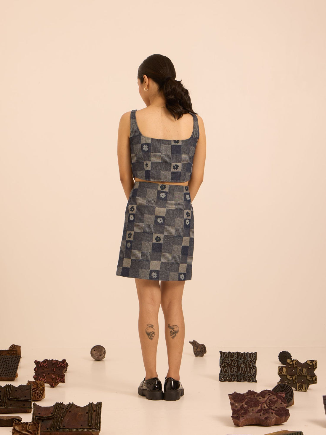 Check & Charm Denim Set