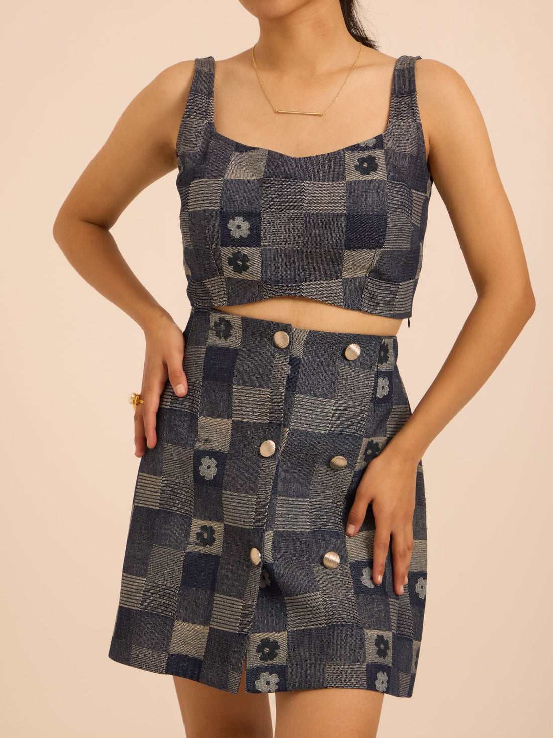 Check & Charm Denim Set