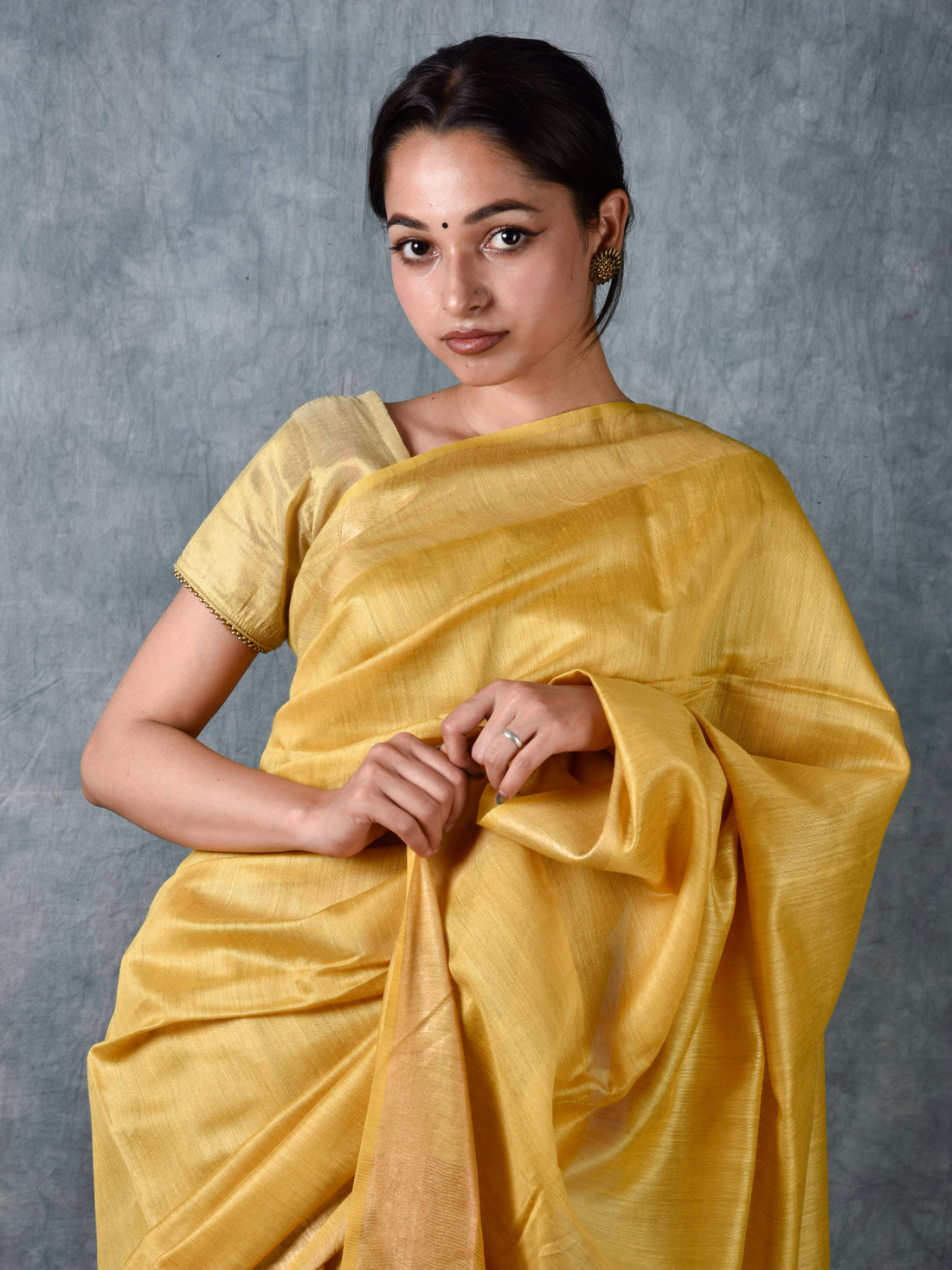 Curcumin Yellow Pure Muga Silk Saree