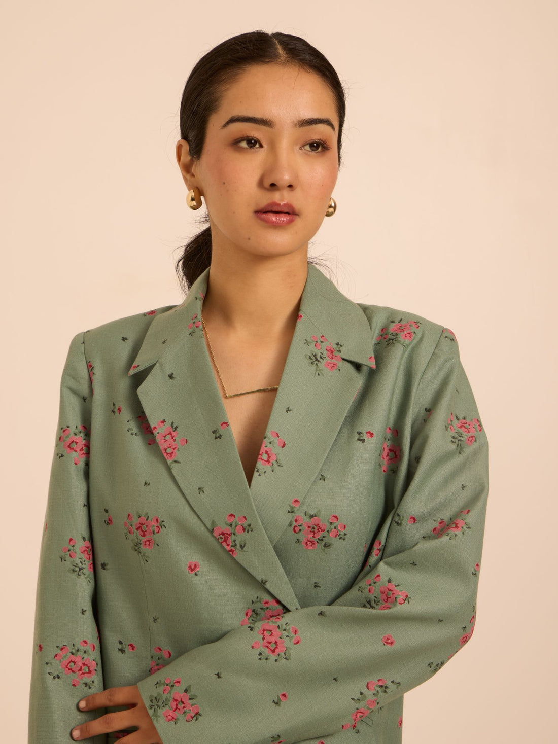 Minty Meadow Dress Jacket-Relaxed Fit