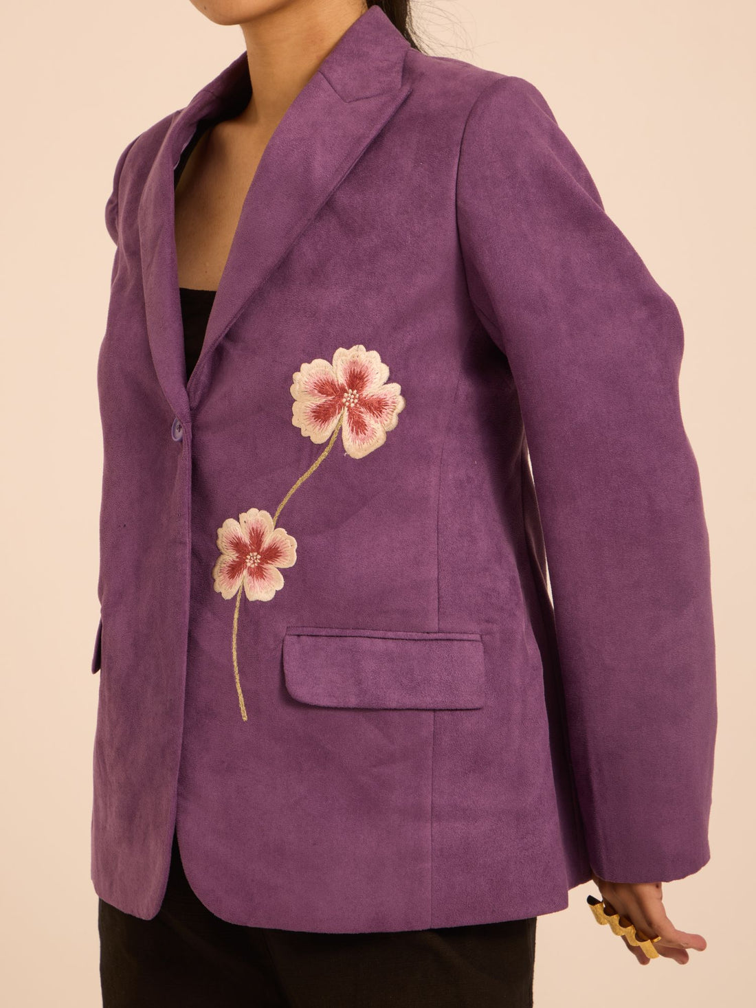 Purple Haze Suede Blazer-Relaxed Fit