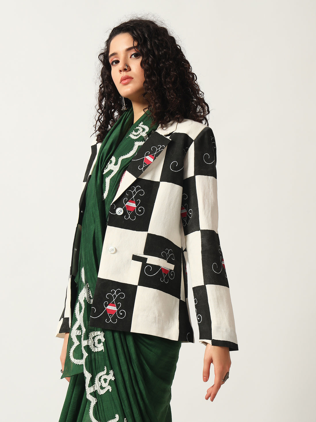 Kohbar Machhli Linen Blazer