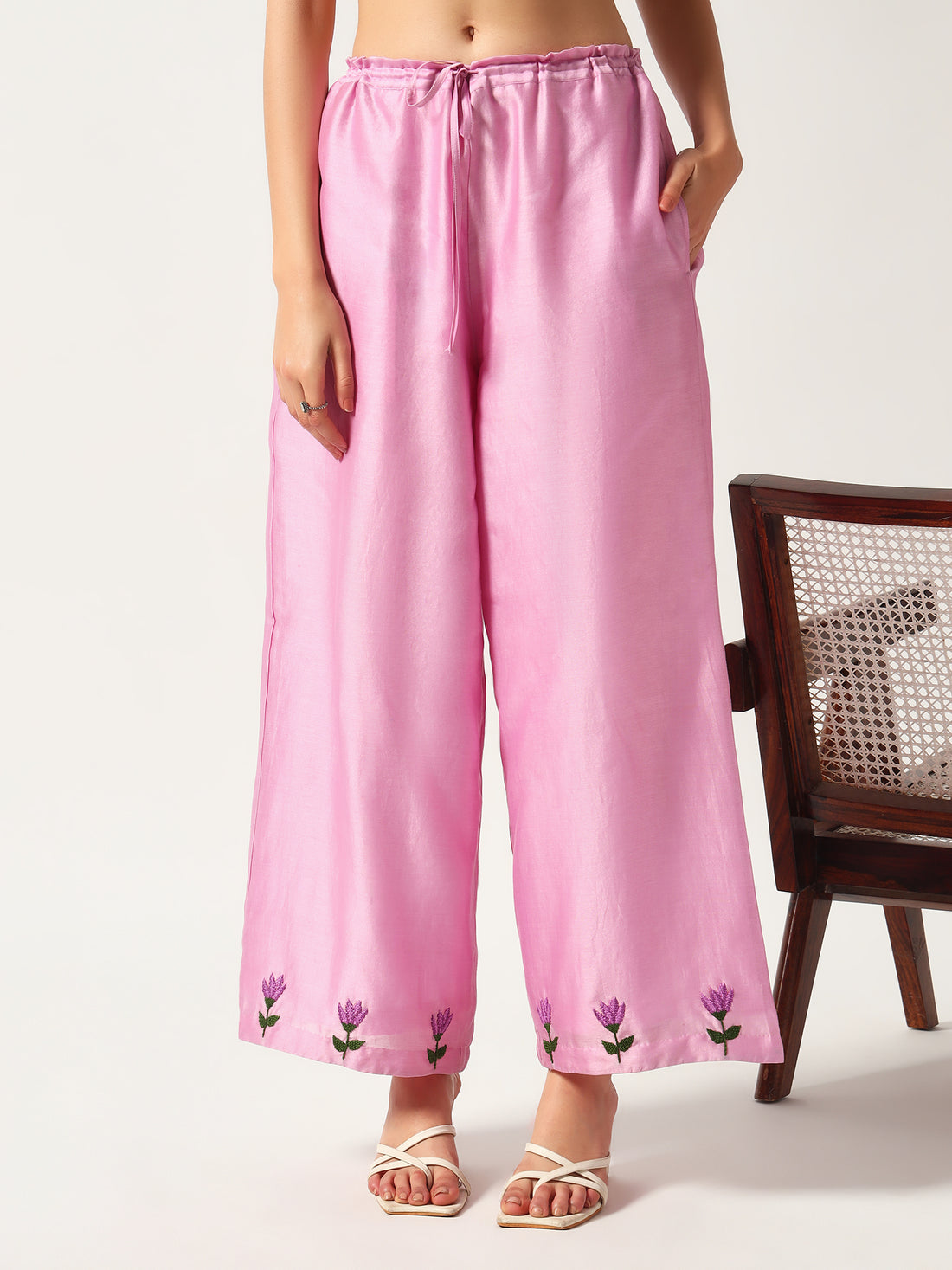 Gulaabi Chanderi Kurta Set