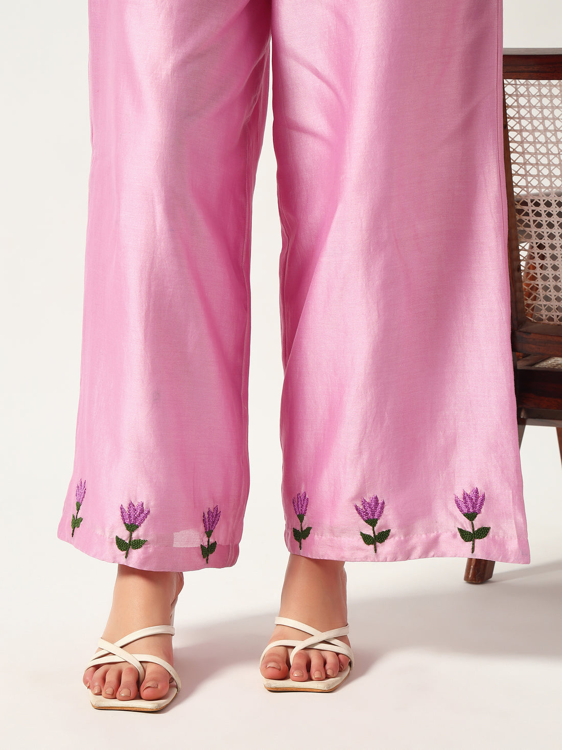 Gulaabi Chanderi Kurta Set