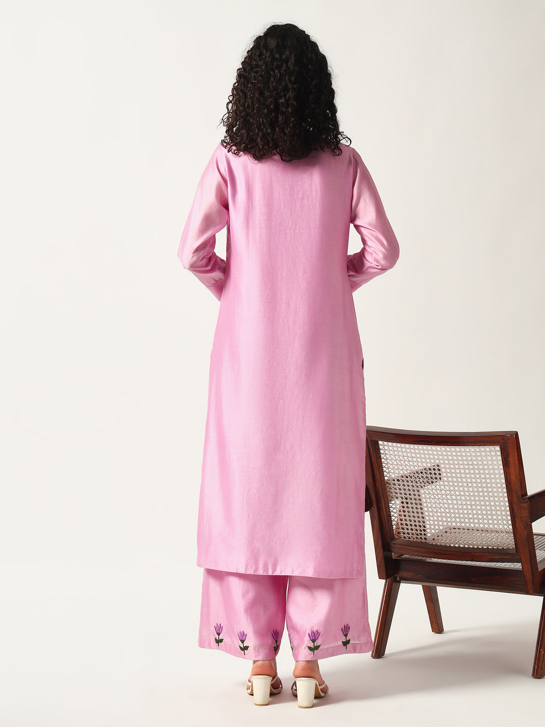 Gulaabi Chanderi Kurta Set