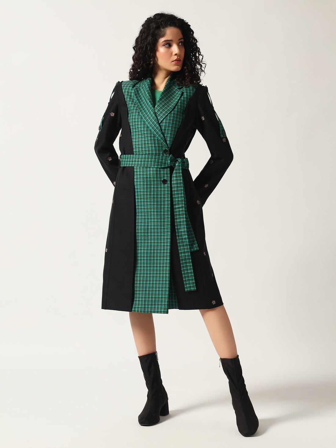Midnight Emerald Wrap Coat