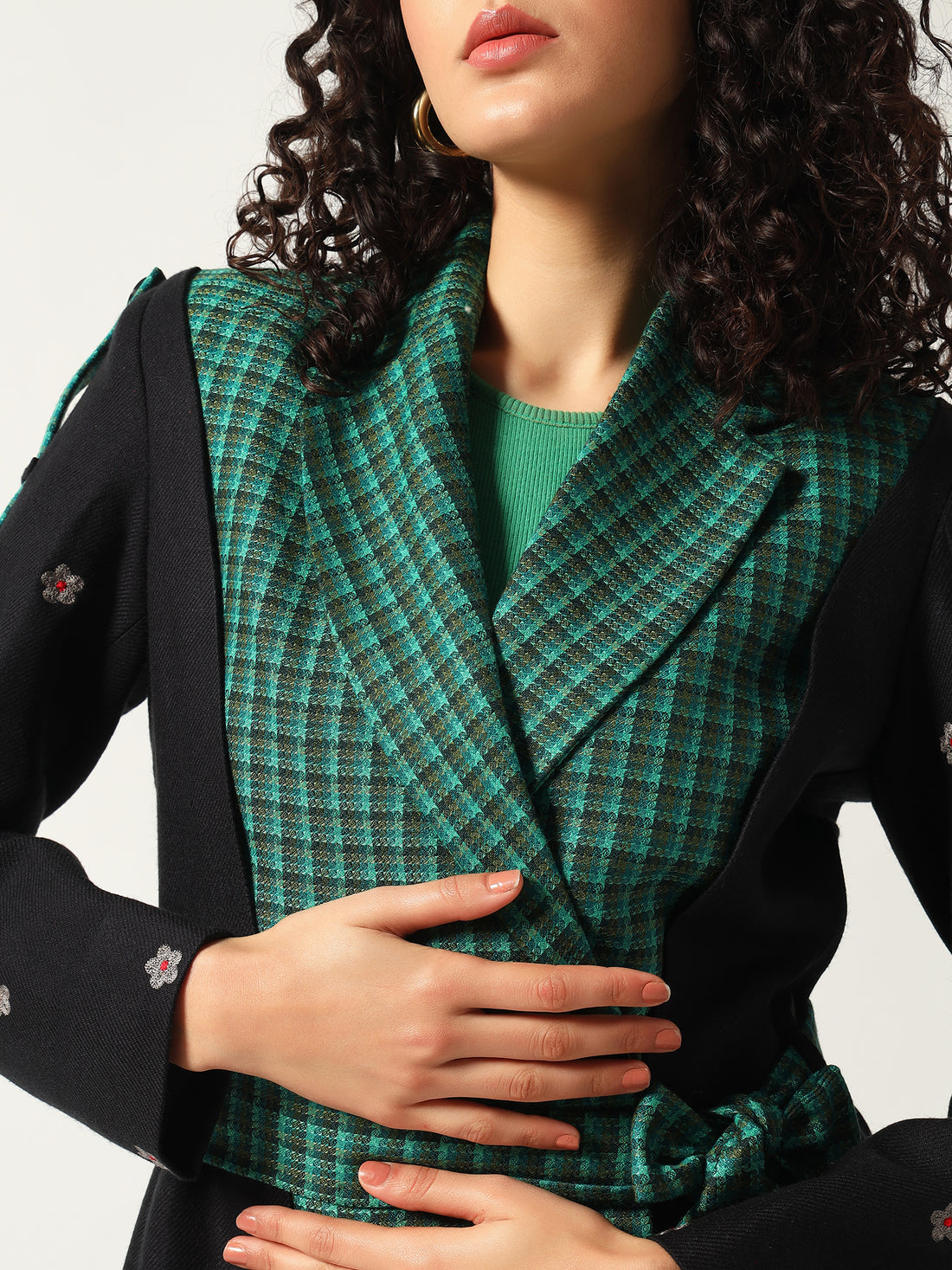 Midnight Emerald Wrap Coat