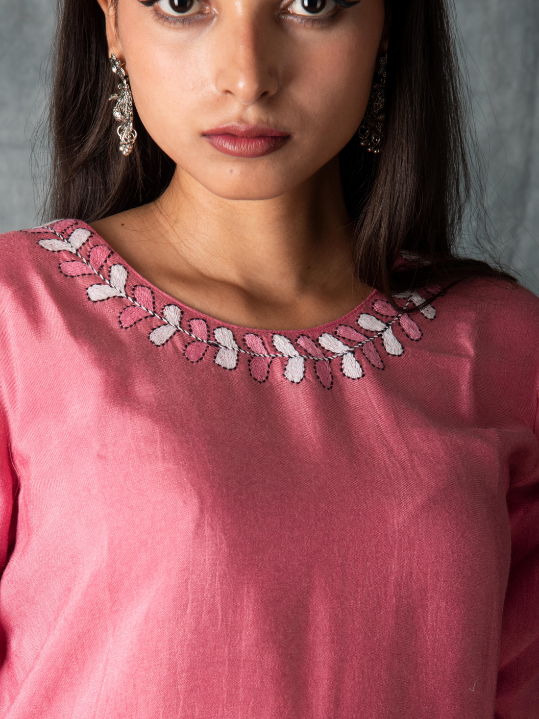 Pink and White Kurta