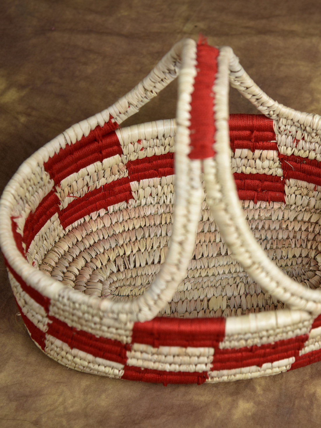 Red Solid Shape Basket with Handle