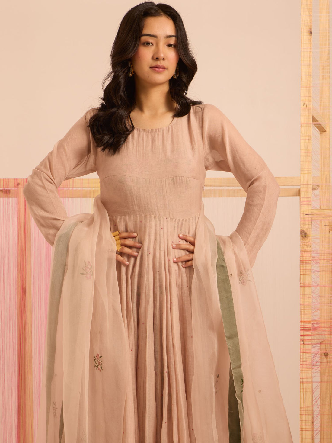 Ruhani Anarkali Jacket With Churidar Sleeves