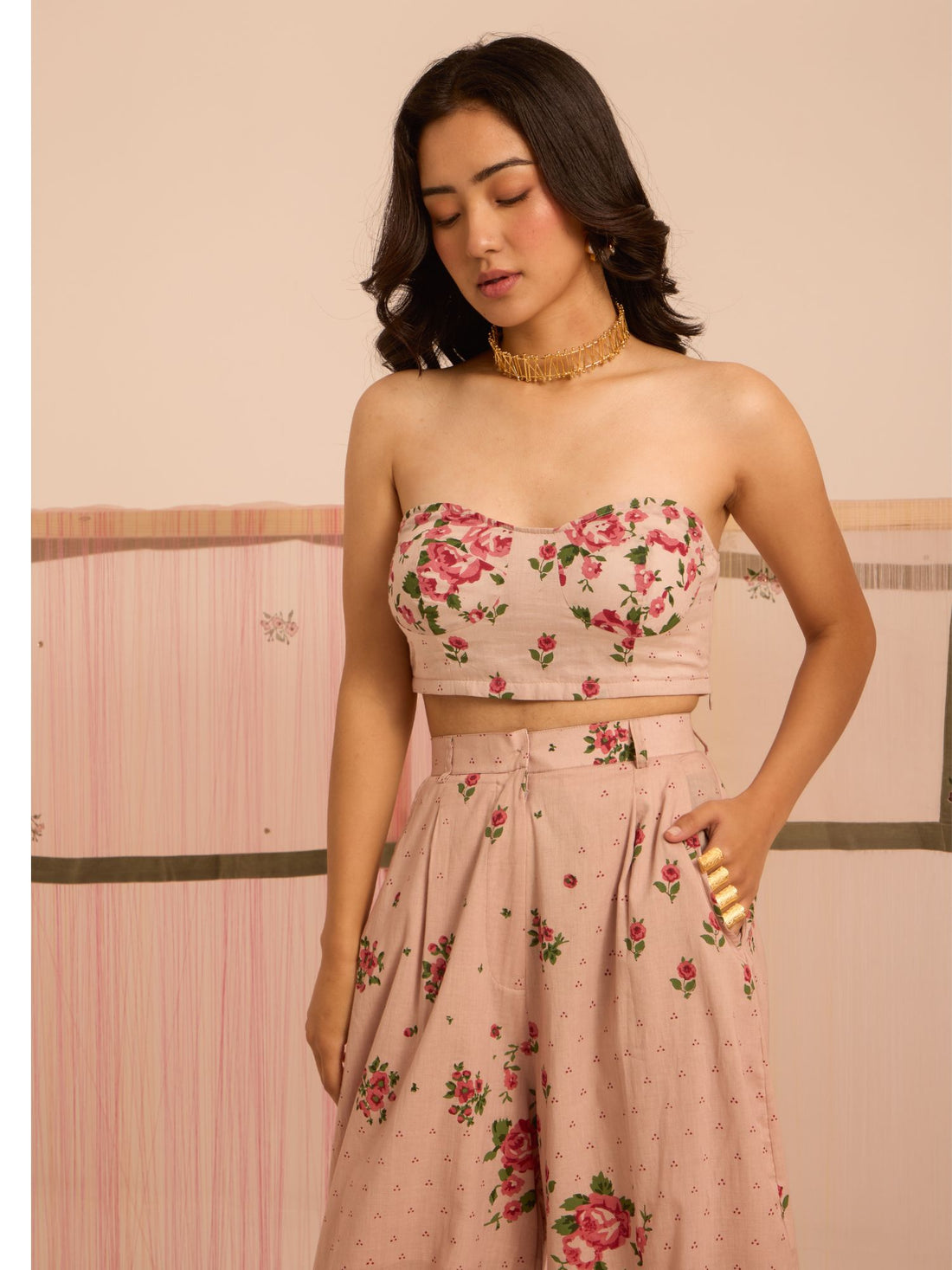Gulaabi Nazara Corset and Pant Set