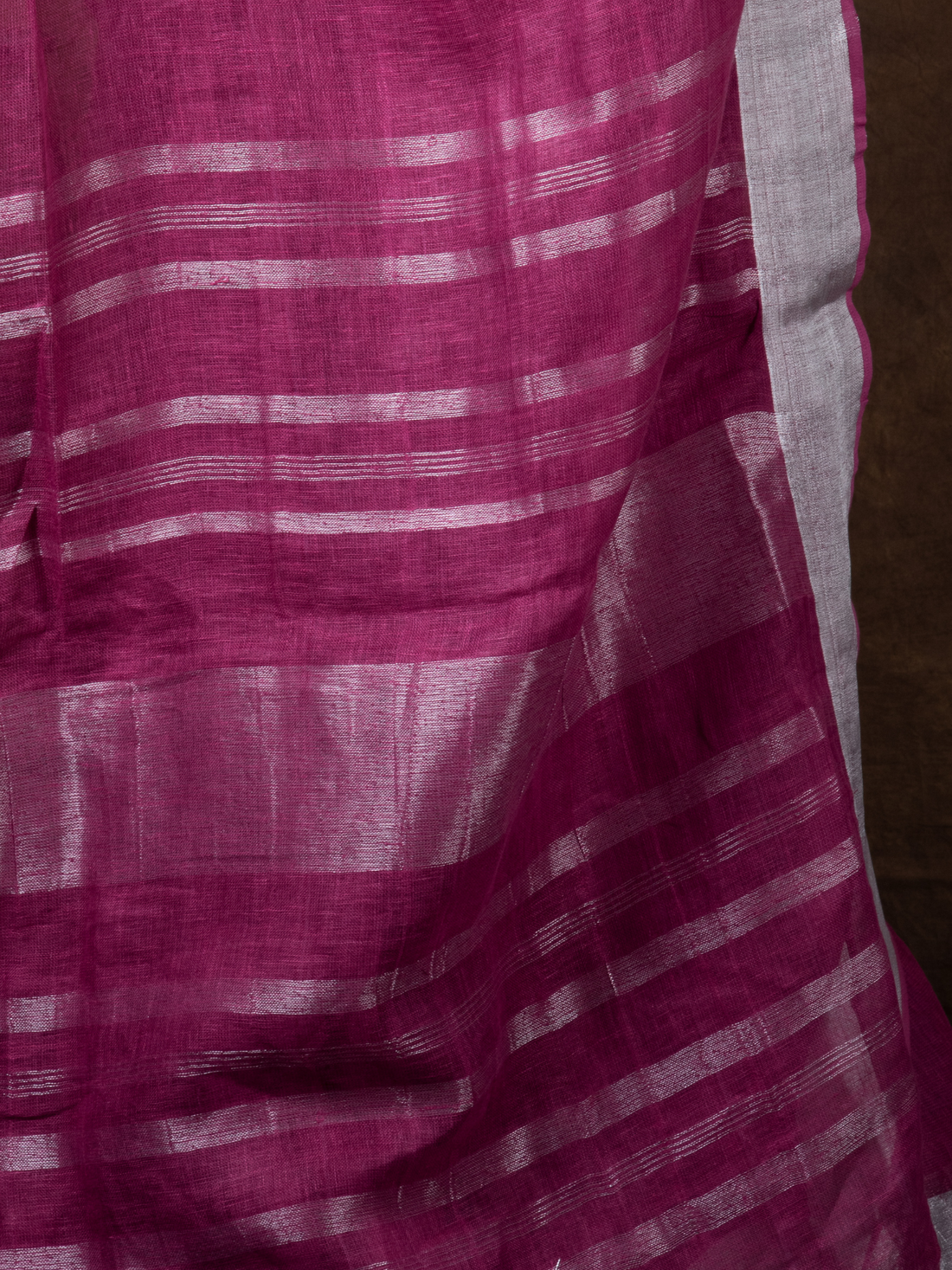 Handloom Rosy Shallot Linen Saree