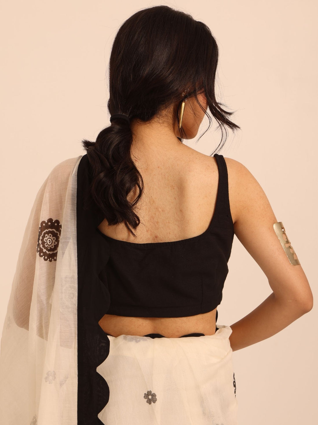 Nocturne Black Linen Blouse