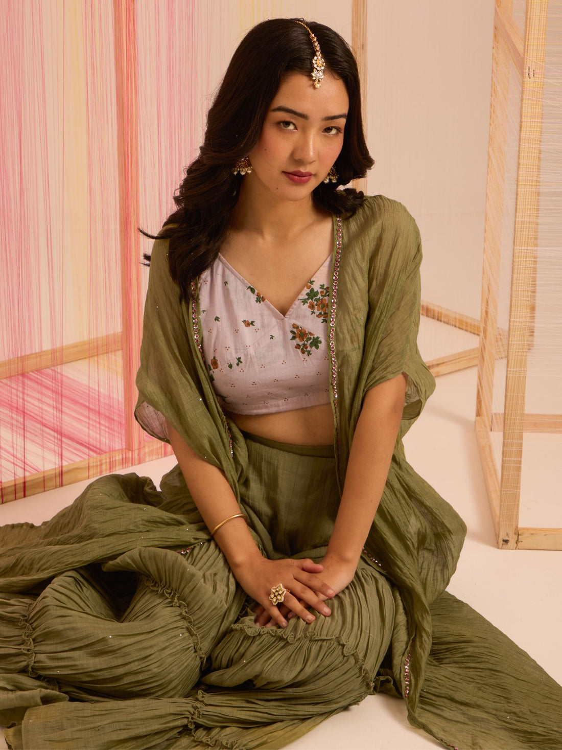 Zarreen Chanderi Sharara Set