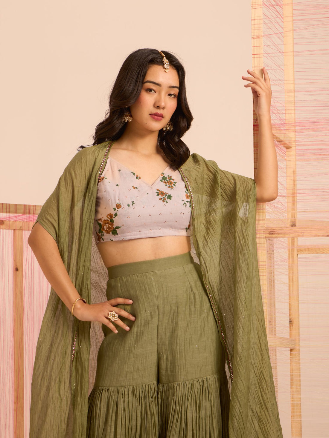 Zarreen Chanderi Sharara Set