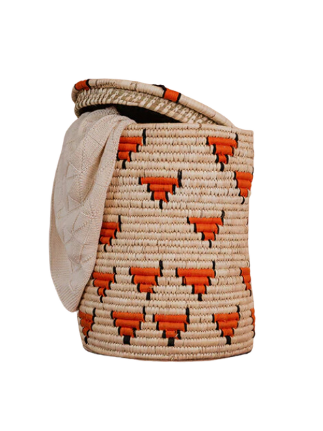Orange Chevron Laundry Basket (46 Cm Tall)