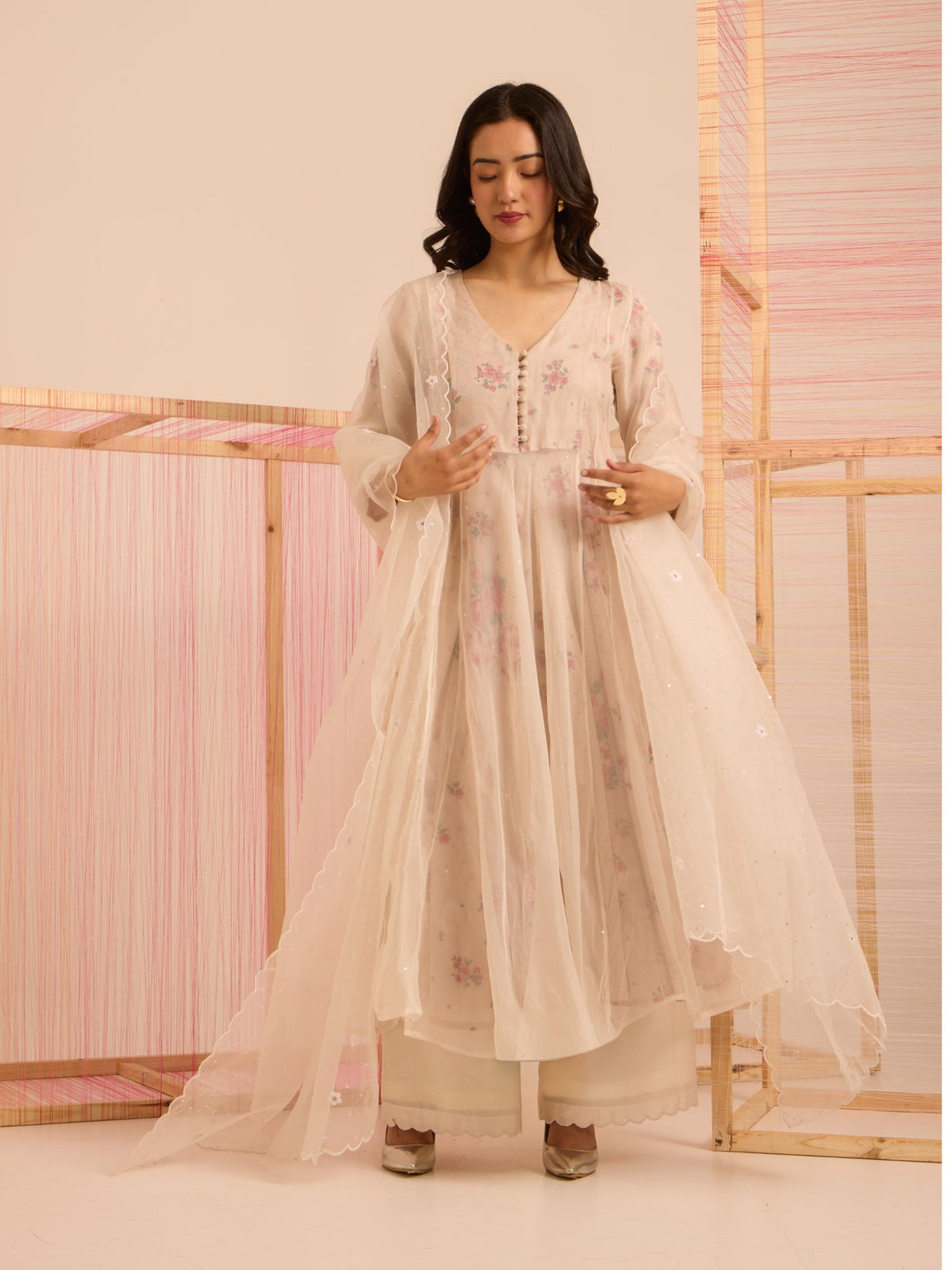Nargis Organza Anarkali Dress Set