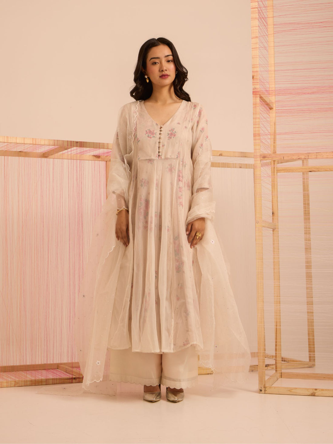 Nargis Organza Anarkali Dress Set