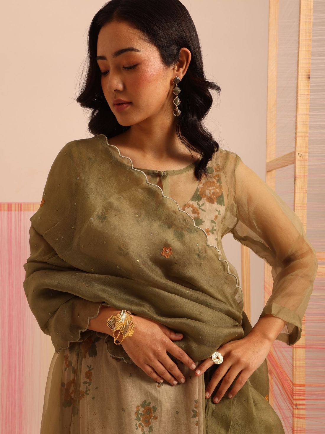 Gulrez Organza Kurta Set