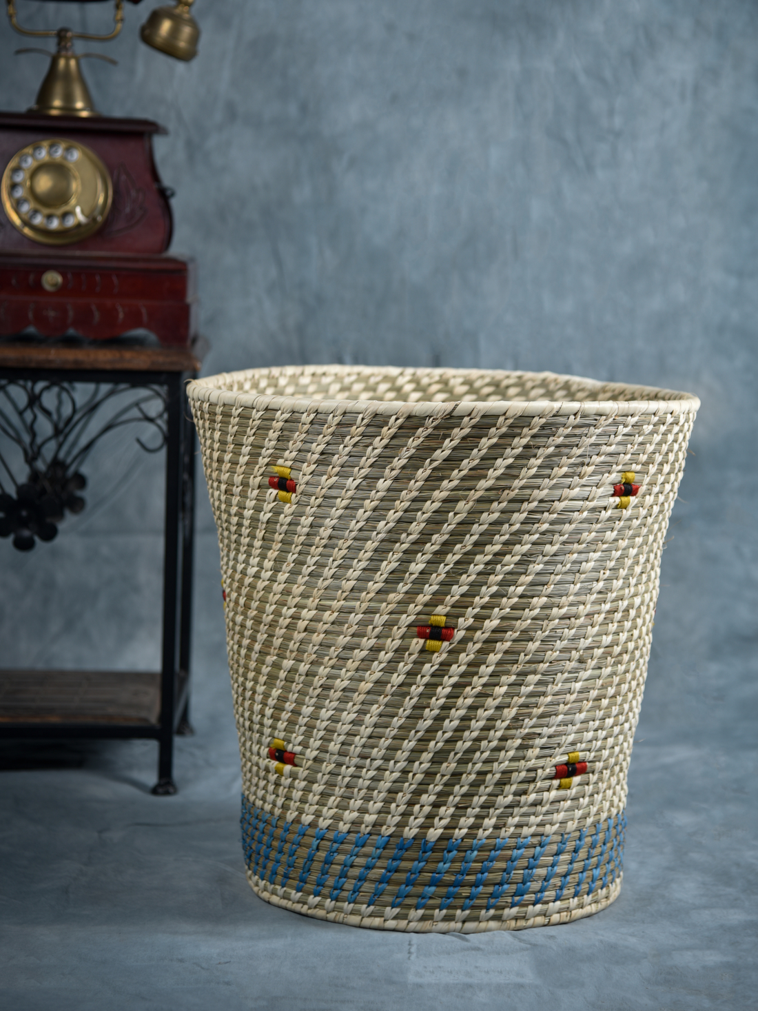 Kanshi Grass Basket Blue Grey
