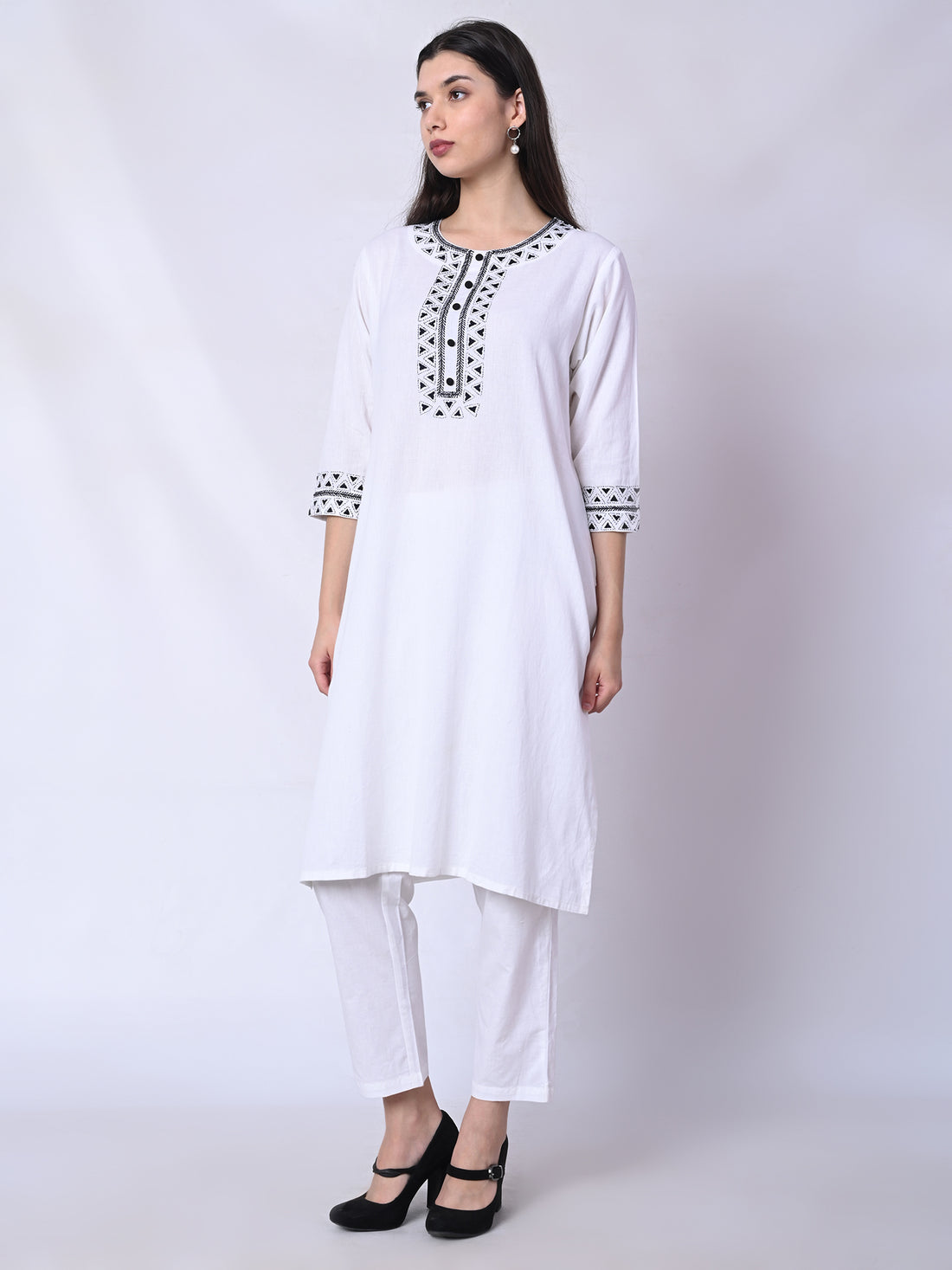 Charcoal Mystique Cotton Kurta Set