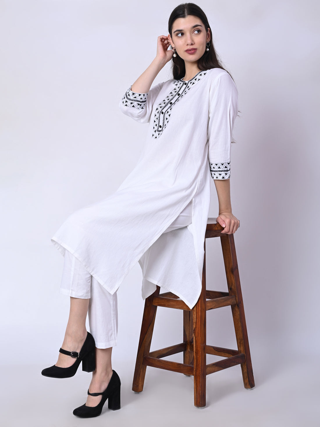 Charcoal Mystique Cotton Kurta Set