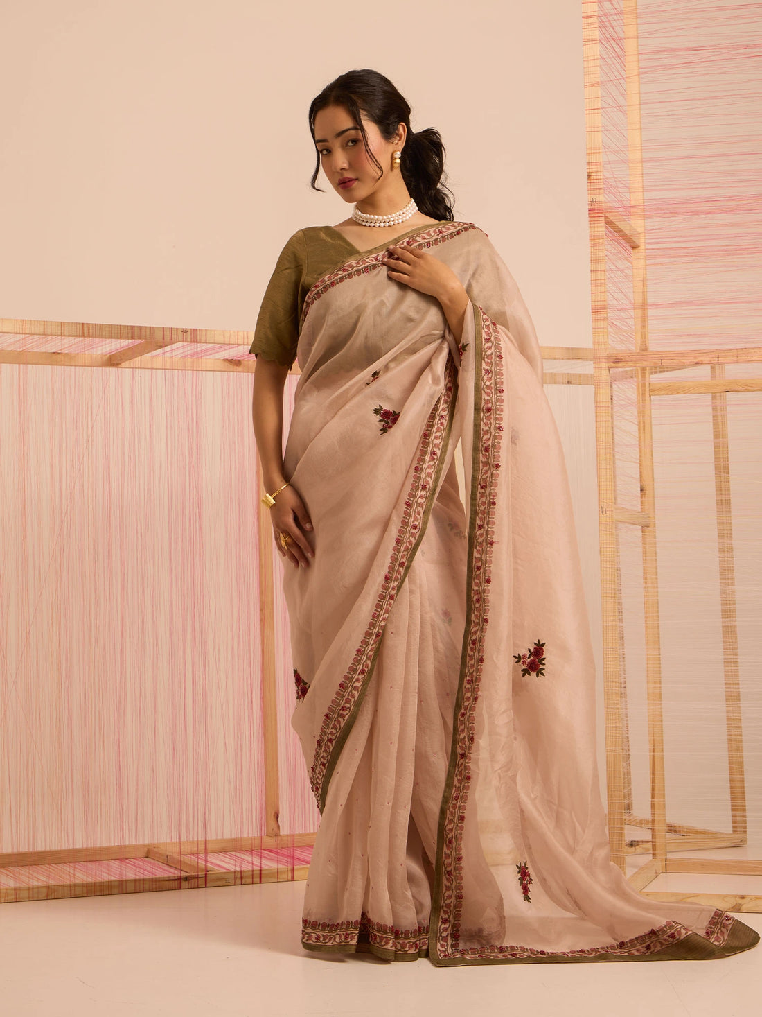 Gulabon Ki Parchai Organza Saree