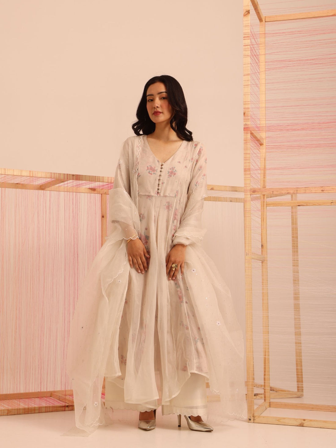 Nargis Organza Anarkali Dress Set