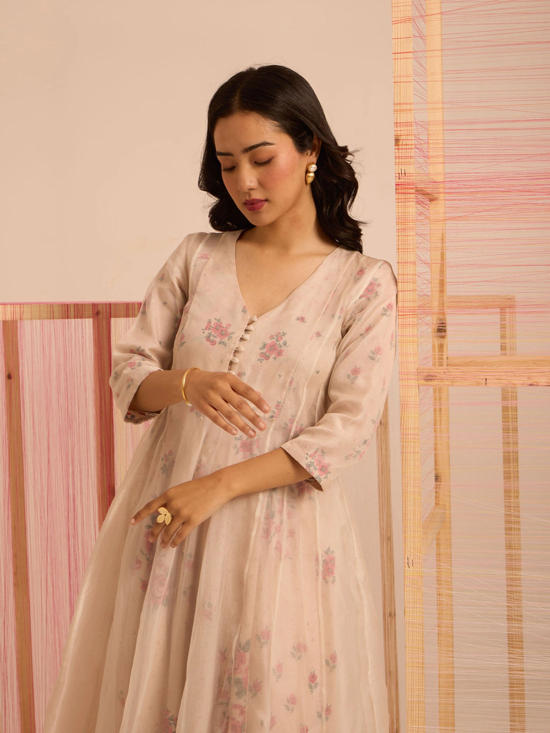 Nargis Organza Anarkali Dress Set