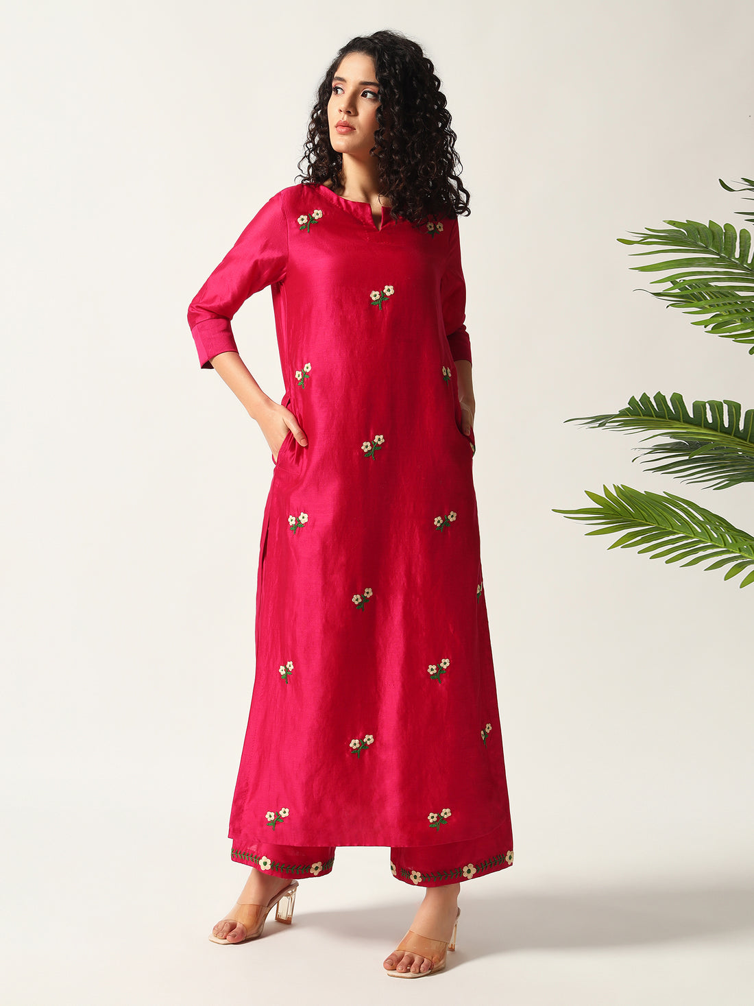 Phoolpatra Chanderi Kurta Set