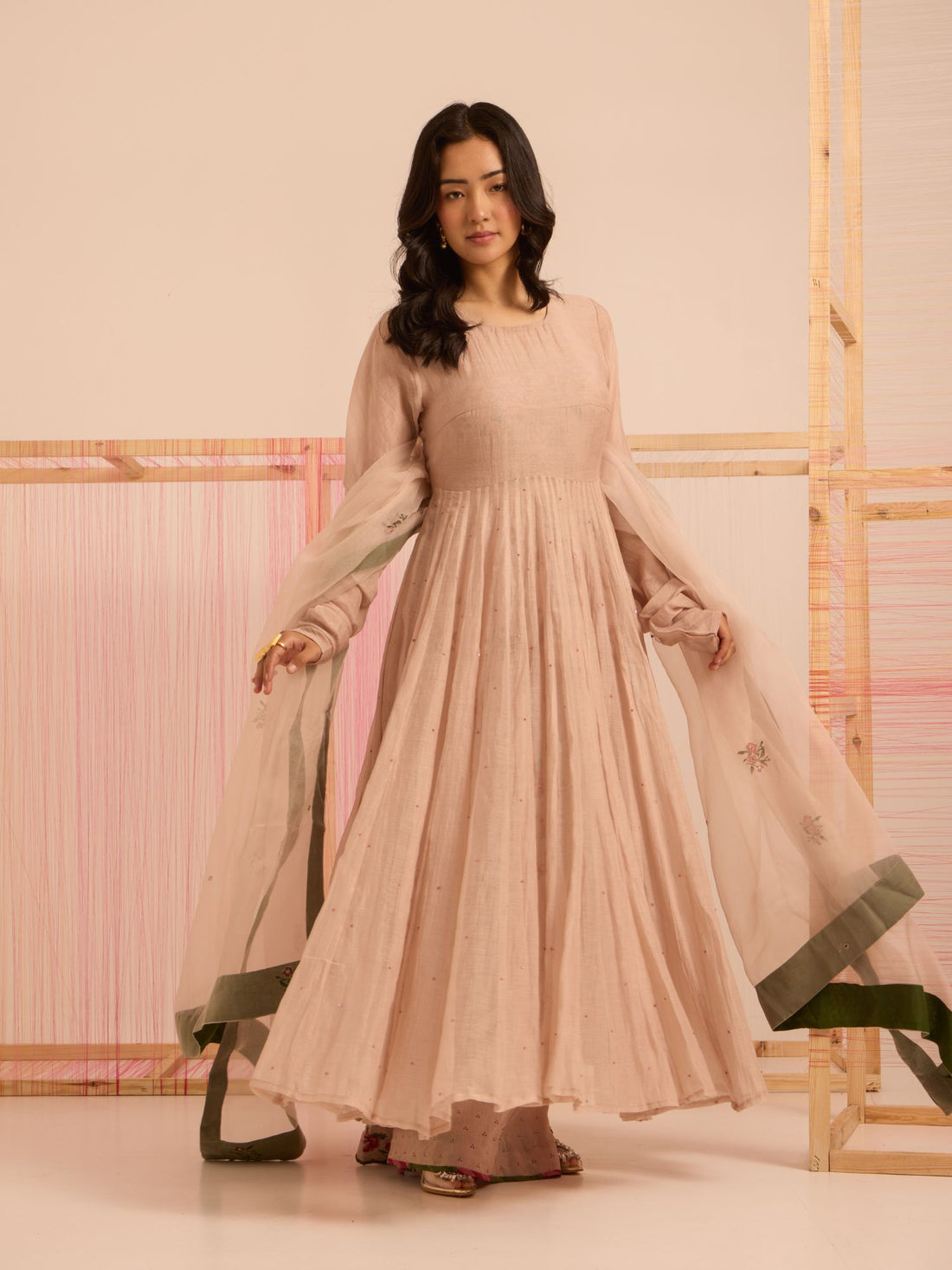 Ruhani Anarkali Jacket With Churidar Sleeves