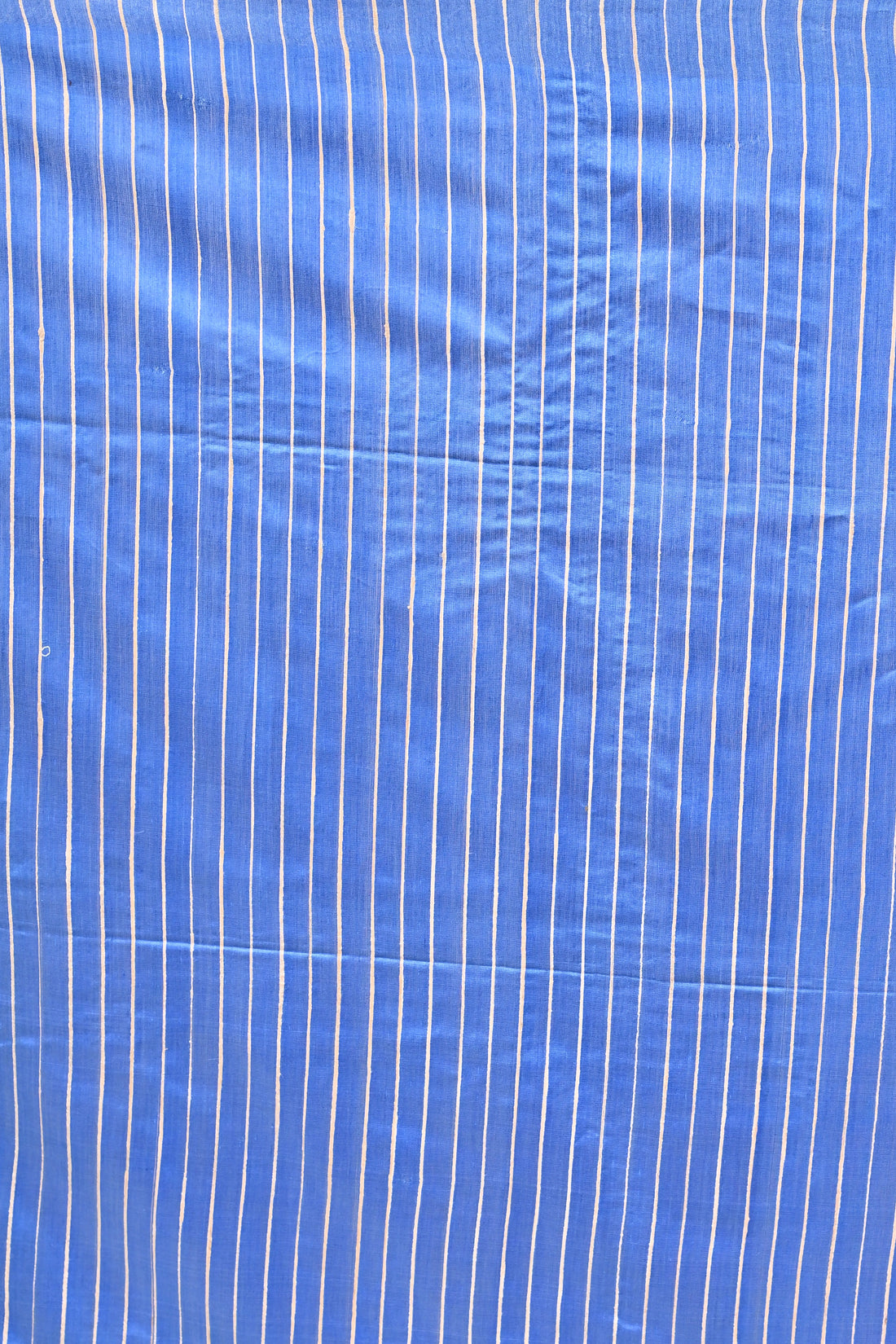 Blue Handloom Tussar Staple Saree with Natural Contrast Border
