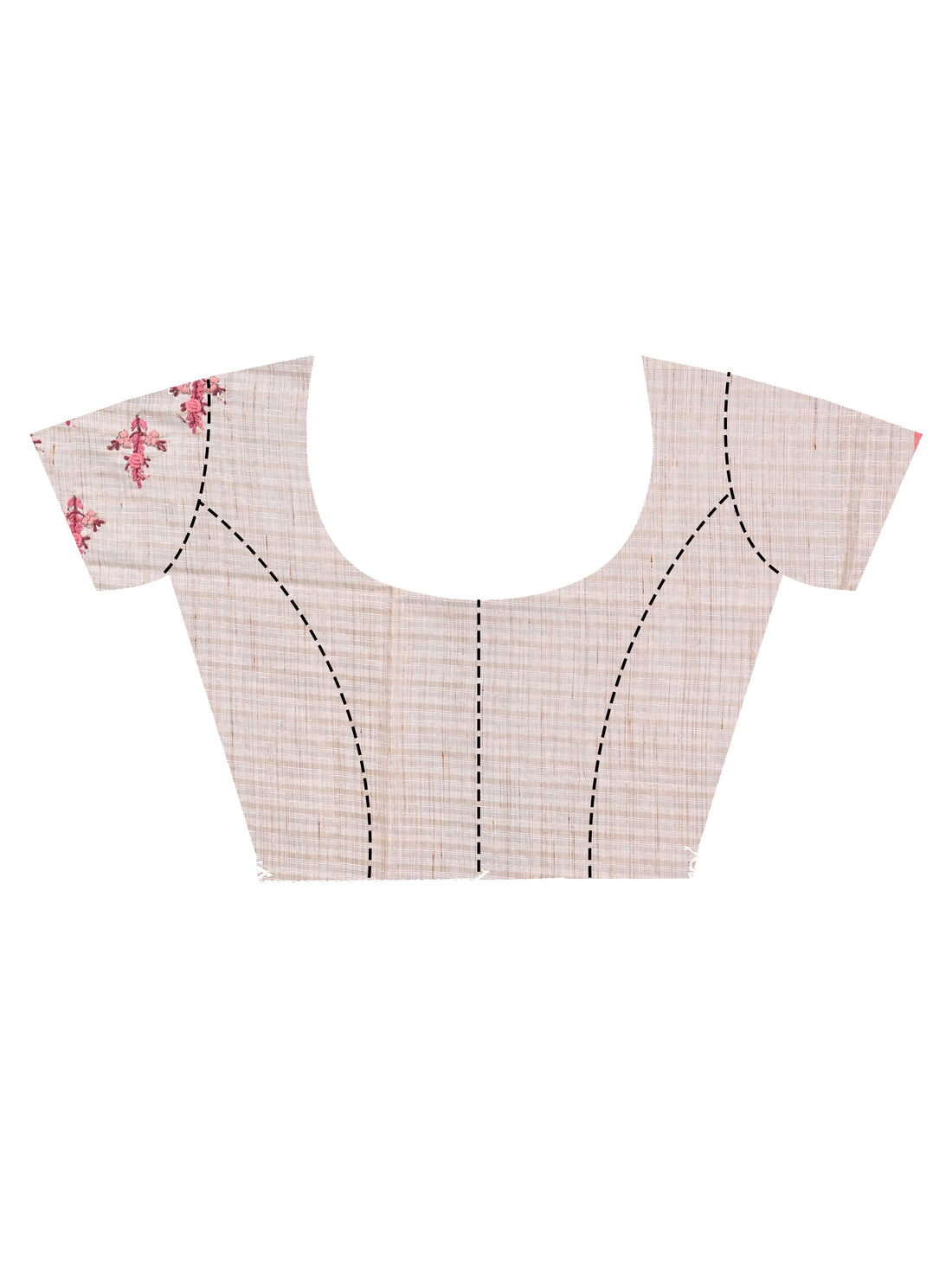 Blush Pink Linen Tissue Saree with Hand Embroidery