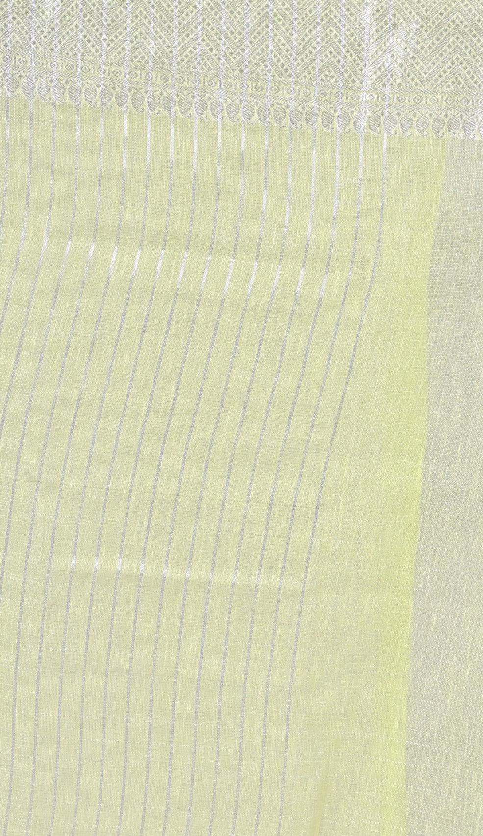 Pastel Green Kota Saree with Silver Zari Border