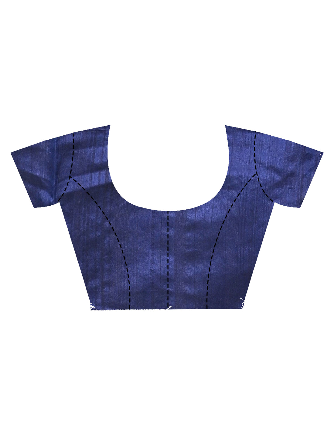 Hand-Embroidered Navy Blue Semi Tussar(silk blend) Saree