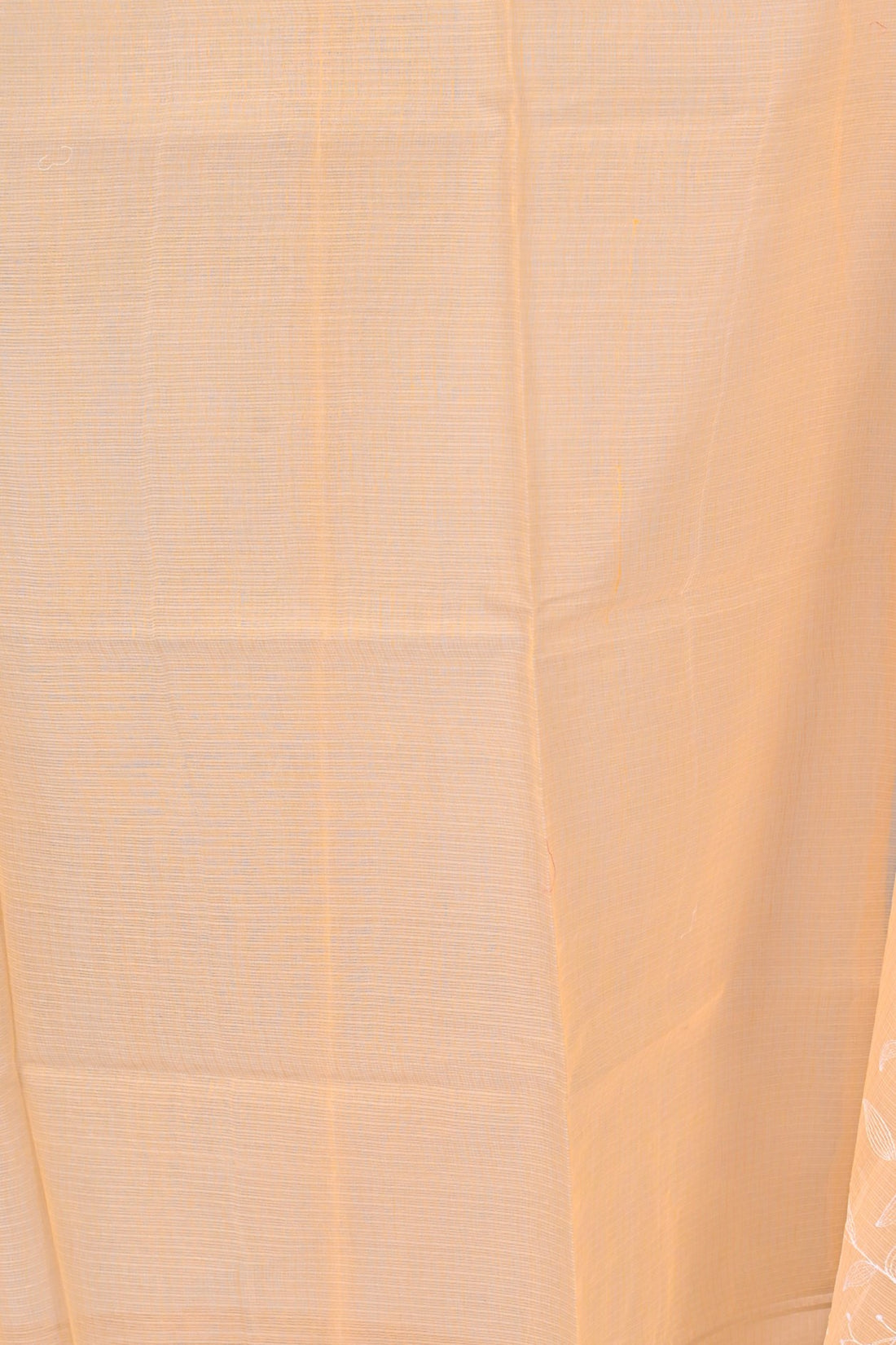 Peach Kota Doria Saree with White Thread Embroidery