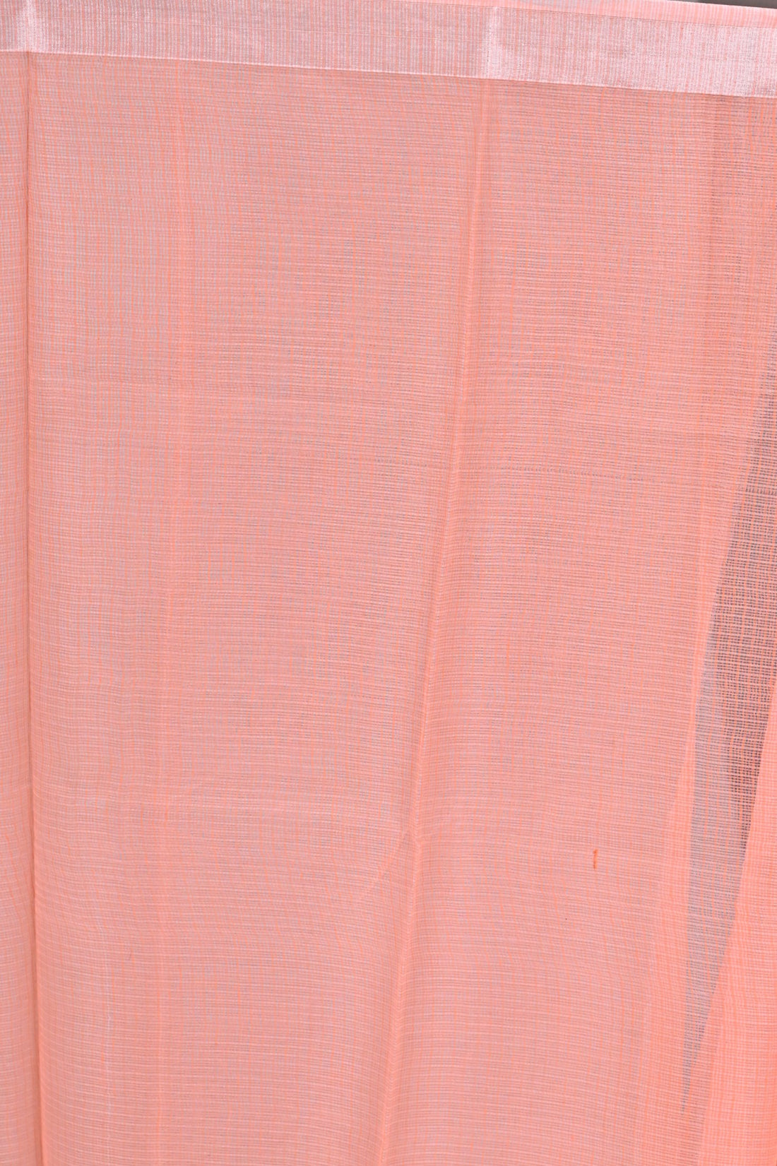 Peach Kota Doria Saree with White Thread Embroidery