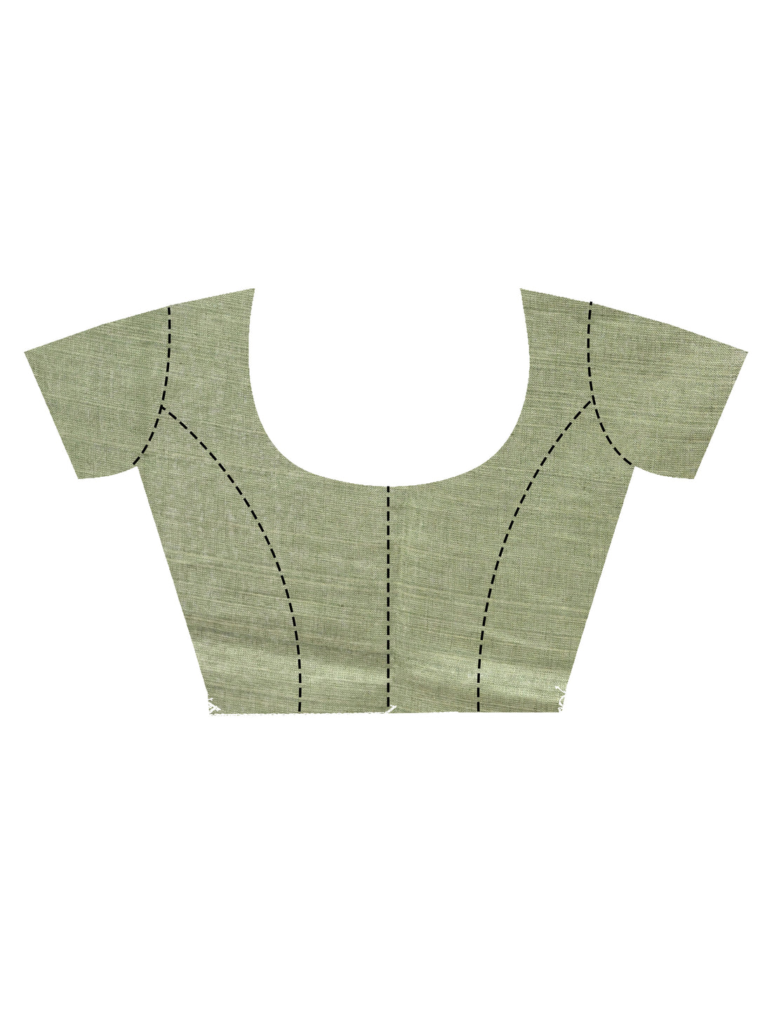 Linen Saree with Subtle Embroidery – Olive Green