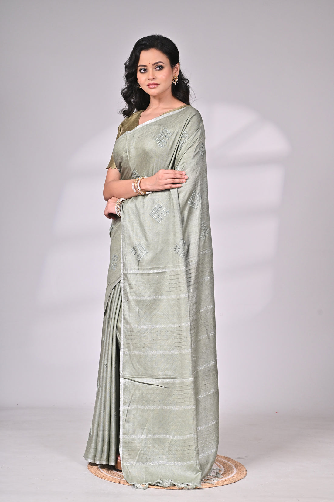 Soft Silk Saree in Elegant Grey Tone
