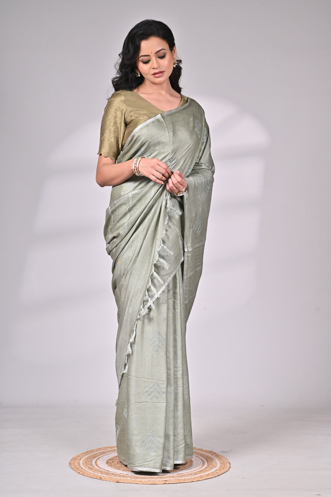 Soft Silk Saree in Elegant Grey Tone