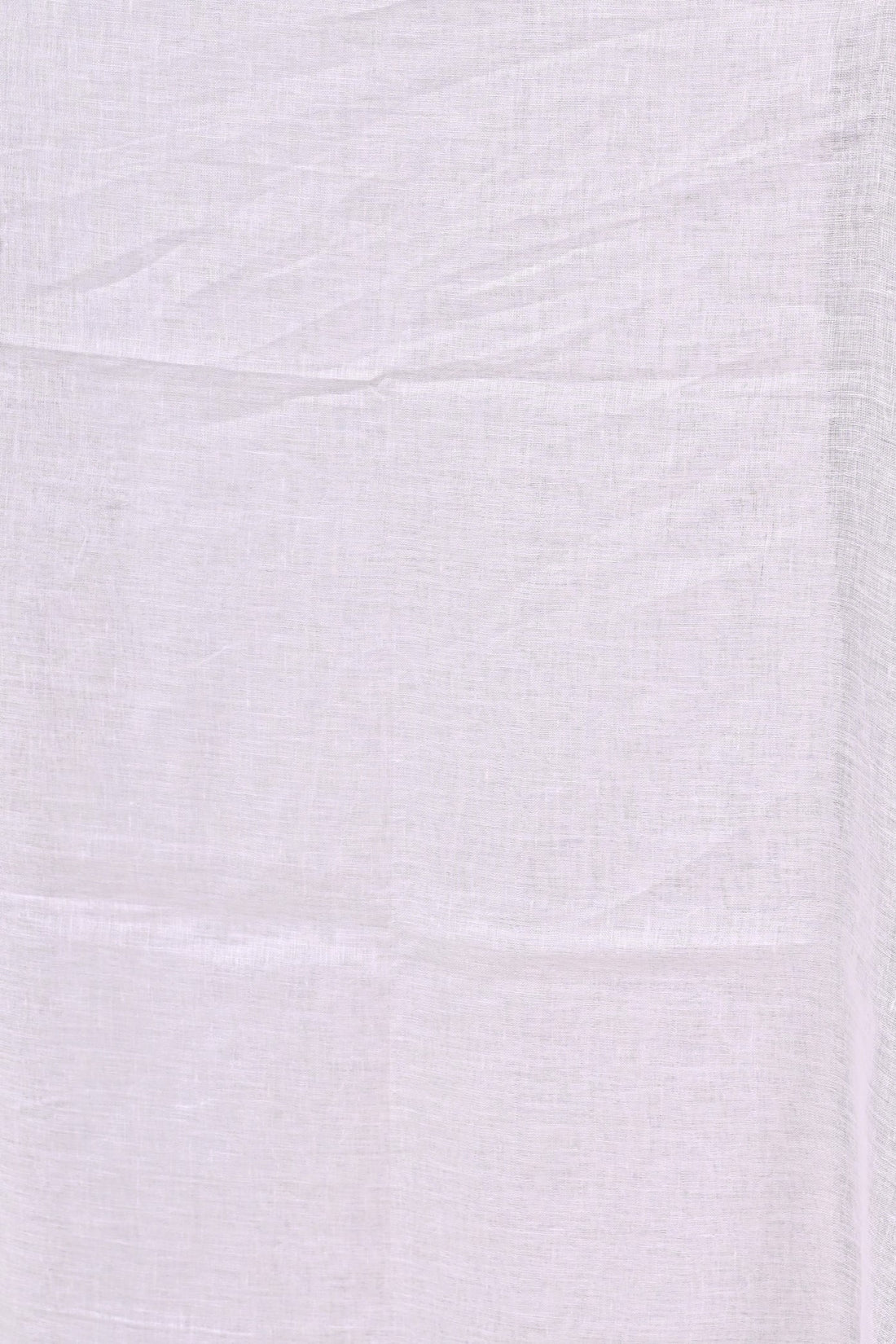 Linen Saree in Classic White with Subtle Thread Motifs