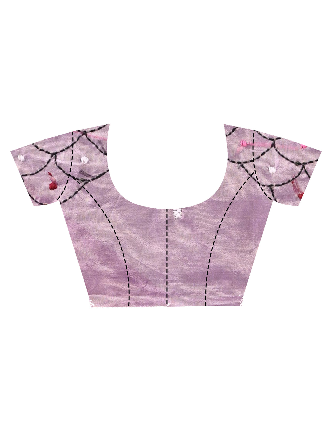 Premium Lavender Glass Tissue Saree with Hand Embroidery