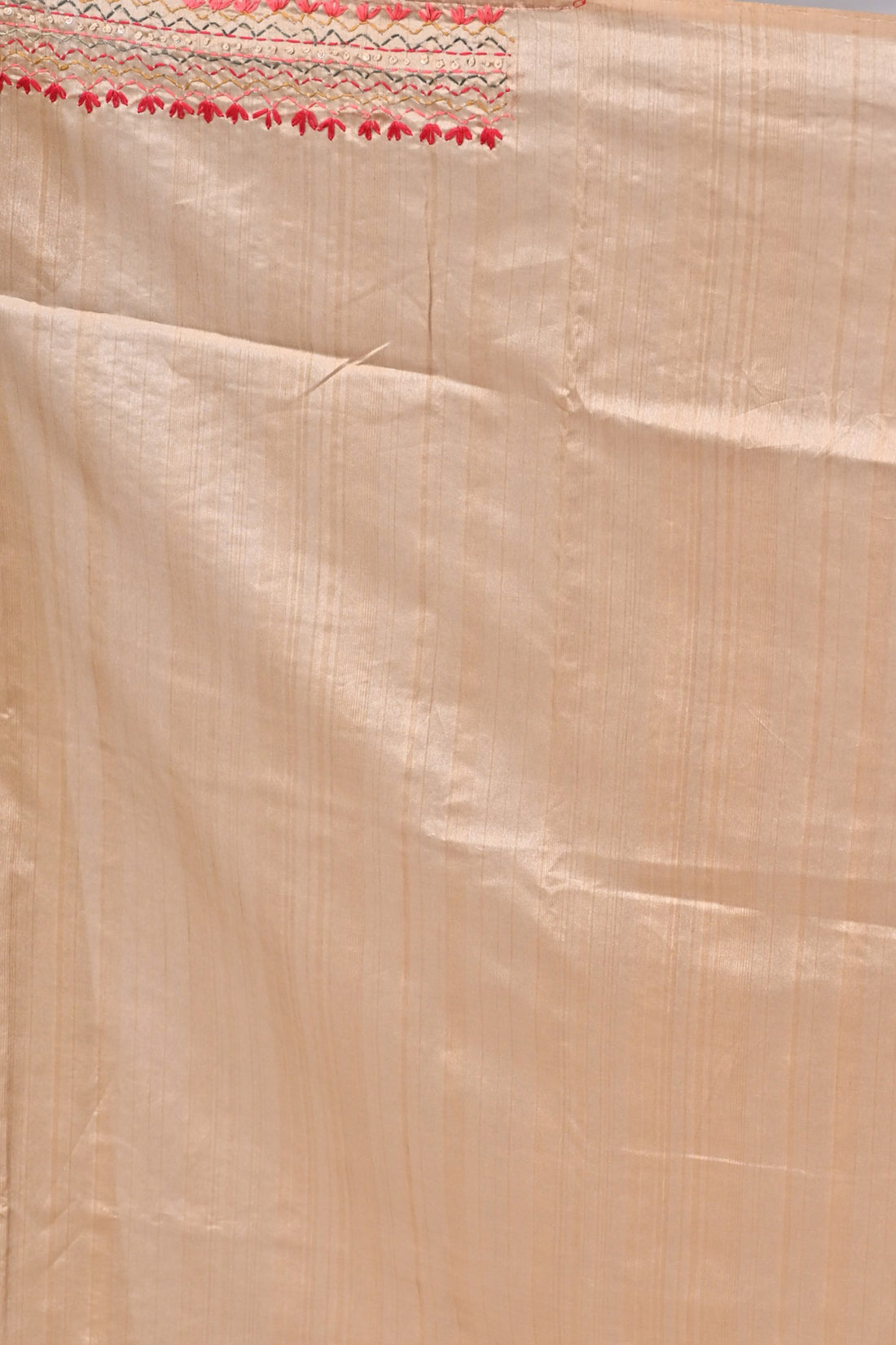 Premium Semi Tussar Saree with Exquisite Hand Embroidery-Beige