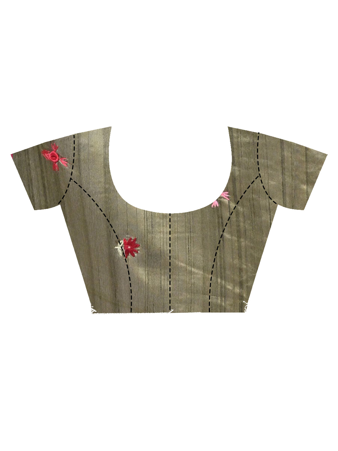 Olive Green Silk Blend Premium Saree with Hand Embroidery
